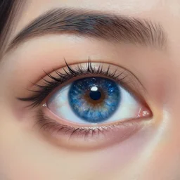 a highly detailed photorealistic painting of a human eye reflecting the milky way galaxy