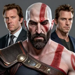 a highly detailed beautiful portrait of ben affleck as as kratos, by gregory manchess, james gurney, james jean