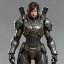 an portrait woman asian in the assault powered armor, style game square enix life, trending on artstation, painted by greg rutkowski, render naughty dog, octane render, detailed