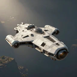 concept art for a spaceship, 3D polygonal.