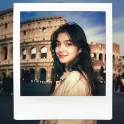 polaroid of a cute girl in rome by Tarkovsky