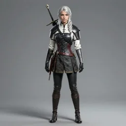 full body character concept art of ciri from the witcher 3 | | distinct - fine, key visual, realistic shaded perfect face, fine details by stanley artgerm lau, wlop, rossdraws, james jean, andrei riabovitchev, marc simonetti, sakimichan, and jakub rebelka, trending on artstation