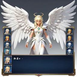 angelic MMORPG character select screen in ragnarok online style