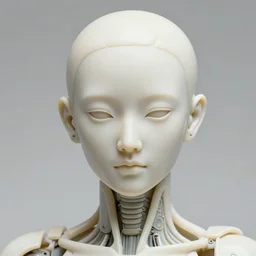 intricate hyper detailed ultra sharp portrait of a beautiful porcelain well - contoured ivory fair smooth cyberpunk mechanoid, up close shot, sharp focus, global illumination, radiant light, iris van herpen intricate lace large haute couture coral flower headdress made of red sponge corals, brackets, mushrooms, puffballs, rhizomorphs, alexandre ferra, irakli nadar, octane render,