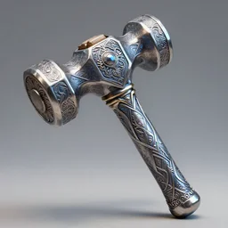 a shiney metalic intricate detailed magical hammer, concept art by peter mohrbacher, featured on polycount, art nouveau, polycount, artstation hq, artstation hd