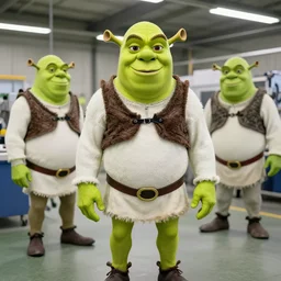 a factory that produces shrek costumes