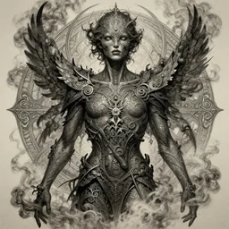 the sandman, very detailed, 8k, maximized, ornate, masterpiece, complex, by Greg rutkowski, Alex Gray, surrounded by smoke
