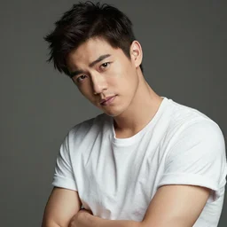 an extremely handsome rebellious young guy, photo