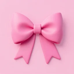 a xenomorph wearing a pink bow on a pink background, digital art