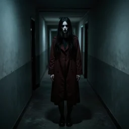 photo of a creepy figure in a dark corridor