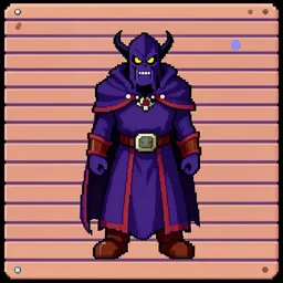 A sprite of an evil lich from a video game. SNES. JRPG.
