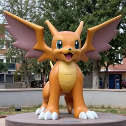 A statue of Veemon from digimon in Colorado.