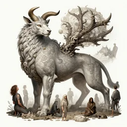 the divine beast absorbing the souls of all the people, concept art, trending on artstation, wlop, ross draws, digital painting, mixed media, intricate details,
