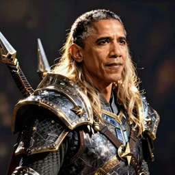 Obama as a Warcraft warrior
