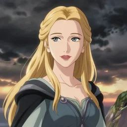 cate blanchett as galadriel in anime style