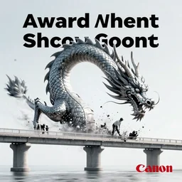 award winning photo of a dragon smashing a bridge with its tail, high fidelity shot, clear picture, canon, Instagram