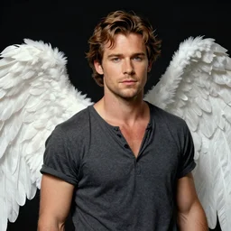 Stunning portrait of handsome Jensen Ackles as an angel, in the style of norman rockwell, digital art,