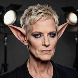 headshot of ellen degeneres as a mythical satyr, ellen degeneres in highly detailed satyr makeup and prosthetics designed rick baker, studio lighting, 8 k, photo shoot, 9 inch kershaw soft focus lens f / 5. 6