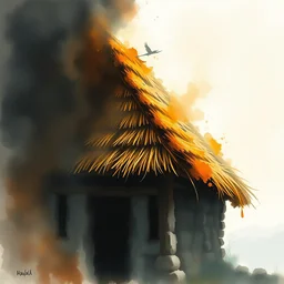 paint brush strokes, abstract watercolor painting of rustic village house, interior closeup, medieval straw roof, scandinavian viking age, fog, ambient lighting, art by hans dahl, by jesper ejsing, art by anders zorn, wonderful masterpiece by greg rutkowski, cinematic light, american romanticism by greg manchess, creation by tyler edlin