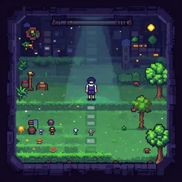 pixel art scene in BUNKER game style yesido