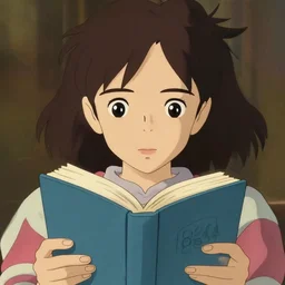 realistic portrait of a girl reading a book, symmetrical eyes, portrait illustration, trending on artstation, character design, sharp focus, illustration, art by ruan jia, ghibli, elena shumilova, leah robinson