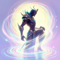 side profile, abaddon, dota 2, luminescent, colorful swirly magic ripples, pastel colors, by greg manchess, huang guangjian, sachin teng, greg rutkowski, jesper ejsing, ilya kuvshinov