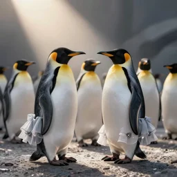 penguins in dresses