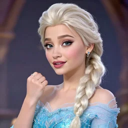 ariana grande as elsa from frozen dreamlike with jewelry, character art, hyper detailed, 8 k realistic cryengine, dof, trending on artstation, digital art