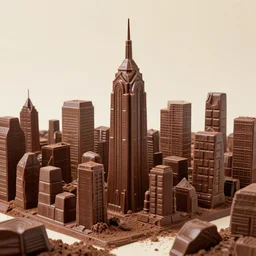 an entire city made of chocolate