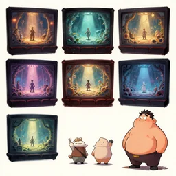 photo cartoon bd illustration comic manga painting of cinema environement : 5 fantasy environement, digital painting : 1 fat brush concept sketch artist stan saki : 1 0