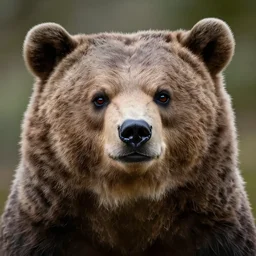 a bear with a head of an owl, 8k, ultrarealistic, professional photography