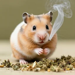 a hamster smoking weed