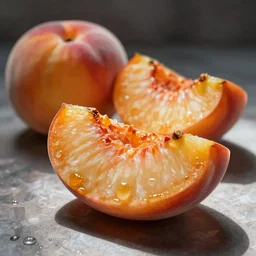 painted still image of peach slices