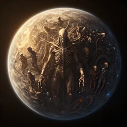 dyson sphere in space, space art, scifi art, alien, giger, greg rutkowski, rhads, ferdinand knab, makoto shinkai lois van baarle, ilya kuvshinov, rossdraws, tom bagshaw, global illumination, intricate, detailed, atmospheric lighting, golden hour