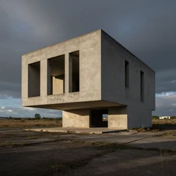 a modernist structure in an abandoned landscape, by Jorge jacinto