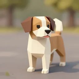 low poly dog
