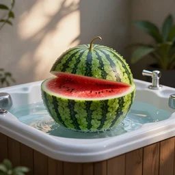 a hot tub that looks like a watermelon