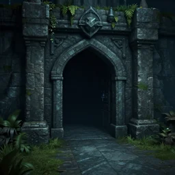 dark portal entrance, 3d fantasy video game