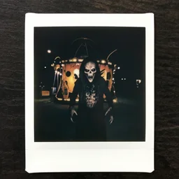 ominous polaroid photo of scary entity cryptid designed by emil melmoth, toronto midnight haunted playground, midnight, global illumination