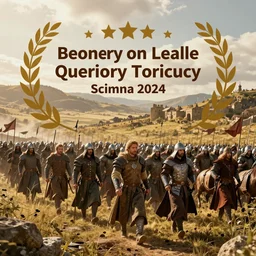Detailed epic render of medieval army with vivid warm colors and atmosphere