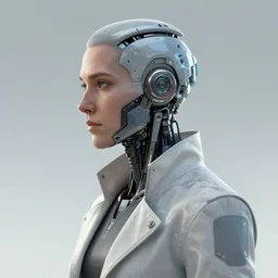 profile portrait, a scifi scientist with cybernetic enhancements, character portrait by daytoner, concept art, cyberpunk, cinematic, artstation, high definition