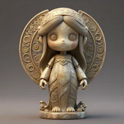 octane render ultra photorealistic hyper detailed, a very very cute mystical statue robot of the primitive godess, trending on cgsociety artwork by alphonse mucha