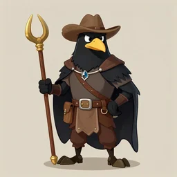 cartoon raven adventurer, D&D character, a character portrait by Craola, deviantart contest winner, rococo, digital illustration, concept art