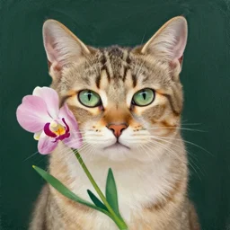 cat of flower by andreas achenbach