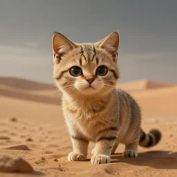 a beautiful highly detailed cute sandcat in a desert landscape, cinematic moody colors, global illumination, ray tracing, by simon stalenhag, 4 k, battlefield 4, hd wallpaper, adorable, intricate detail, cinematic lighting, tonemapping