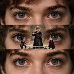 highly detailed, high quality 7 0 mm frame from a 2 0 1 9 sci fi color movie, set in 1 8 7 0 in an alternate universe, mid distant shot of three students practicing magic, at the'school of science and magic ', 1 8 7 0 s era clothing, good lighting, in focus, detailed eyes, live action, award winning lighting, award winning photography