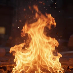 and the flames went higher, ultra realistic, unreal engine 5, depth of field, bokeh, octane render, 8 k hd,