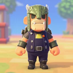 animal crossing character as doomguy in the style of doom 2 0 1 6, screenshot by unreal engine, trending on artstation, award winning, 4 k