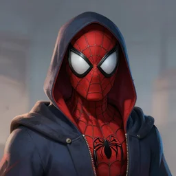 spiderperson. humanoid with spider hat d & d commision art. pathfinder art. anadi artwork. trending on artstation. head and shoulder portrait. wearing robes.