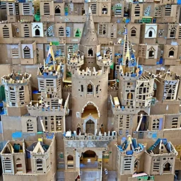 A castle made of cardboard.